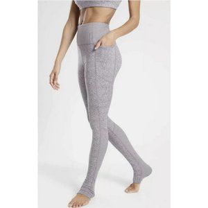 Athleta Exhale Stash Pocket Heel Tight High Waist Comet Grey Size Medium